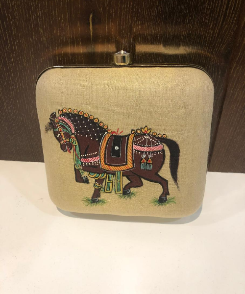 Handpainted Horse Clutch