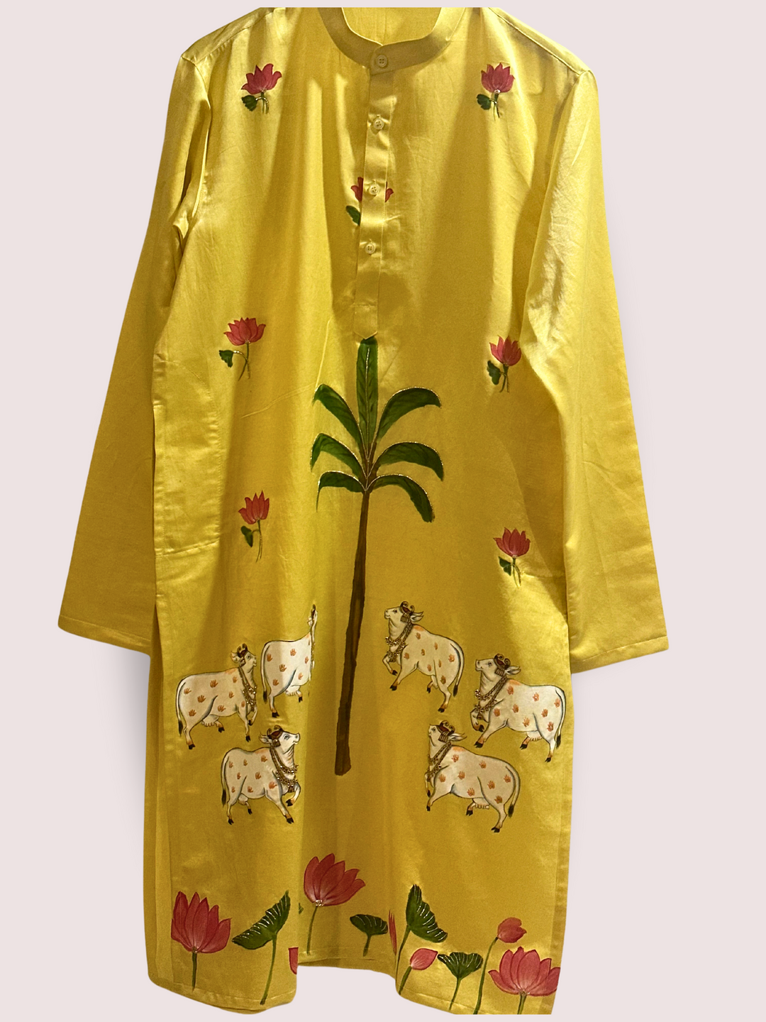 Handpainted and Handembriodred Pichwai Silk Kurta and Pants