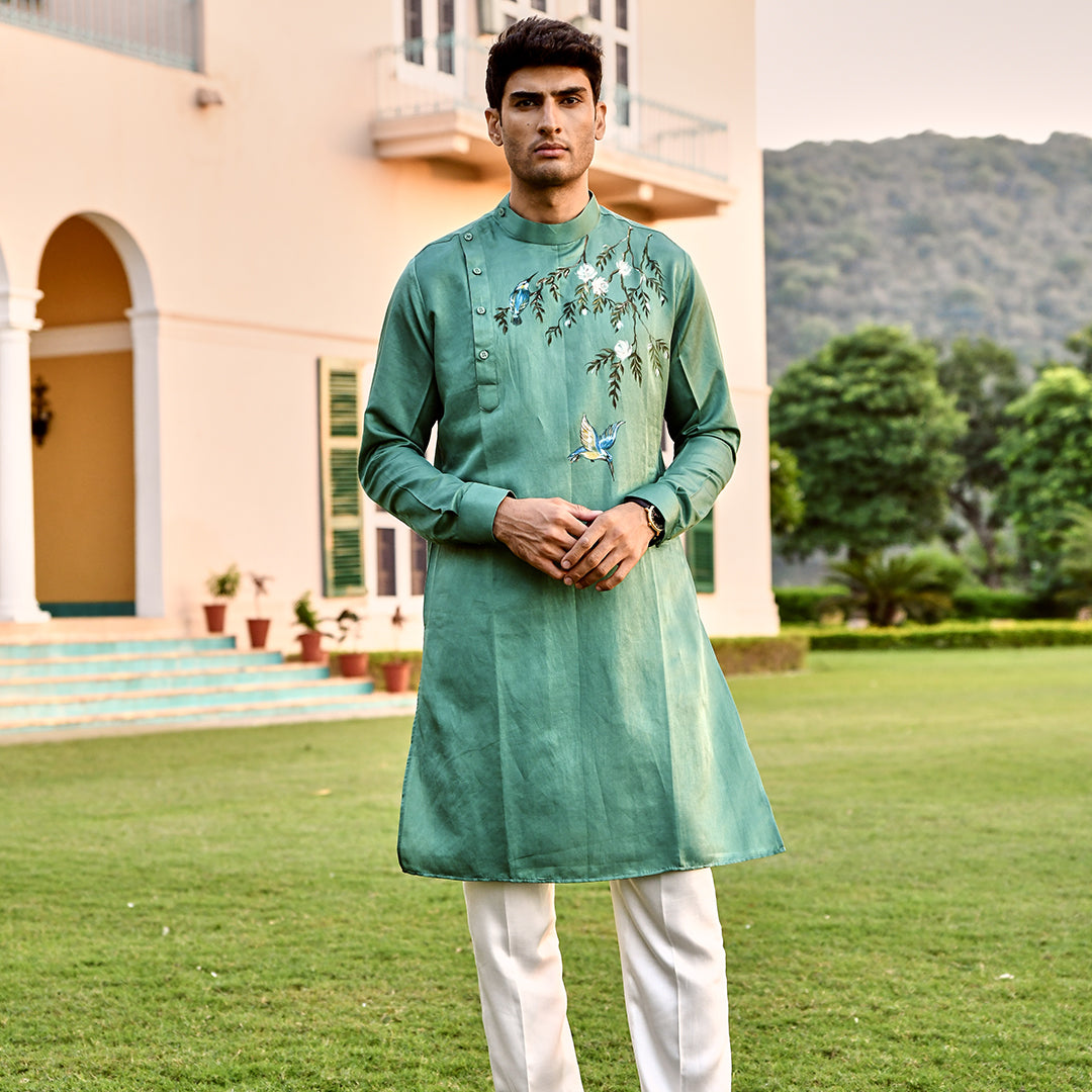 Green best sale kurta pajama