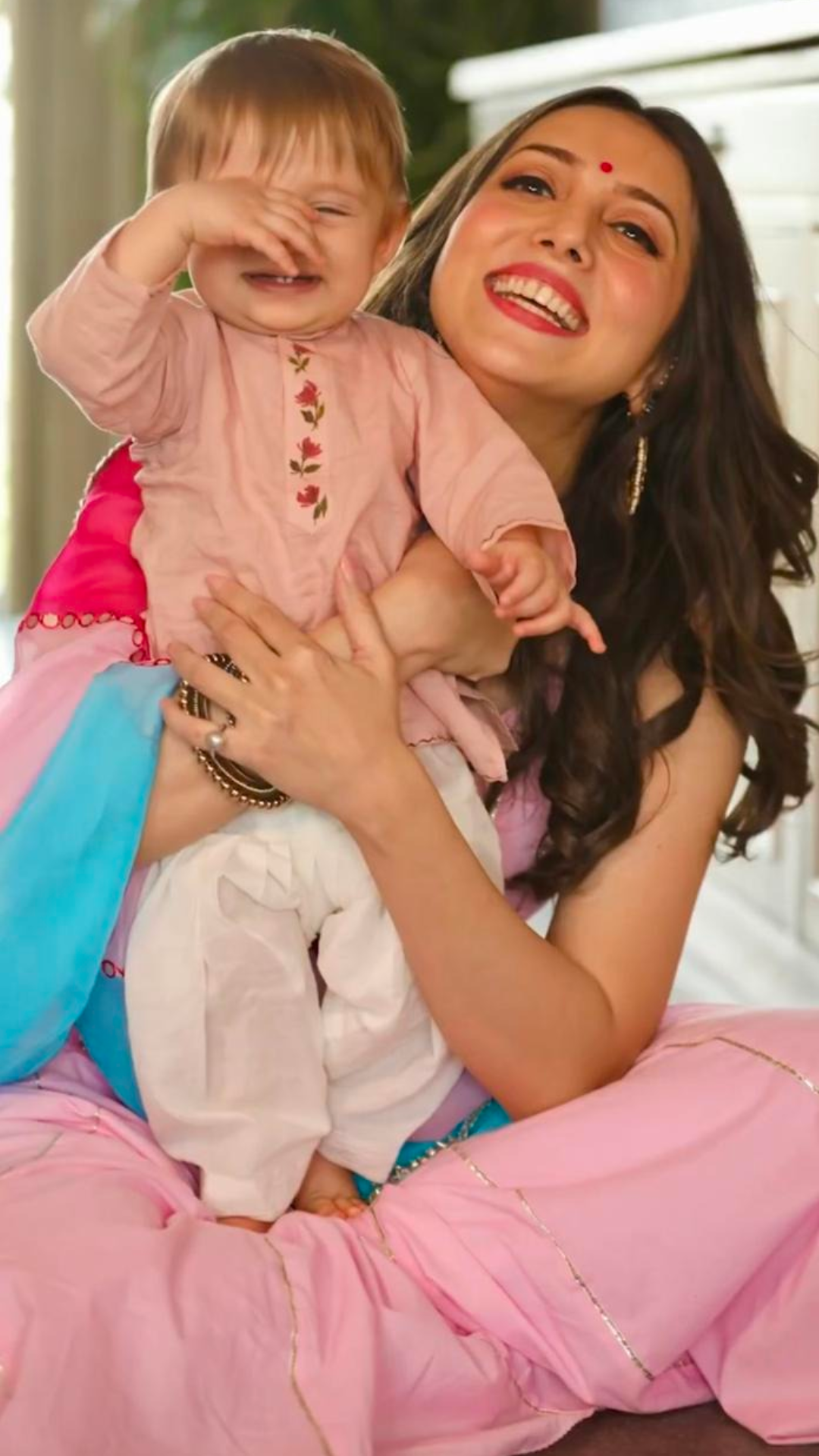 Handpainted Peach Floral Kurta Pajama Set