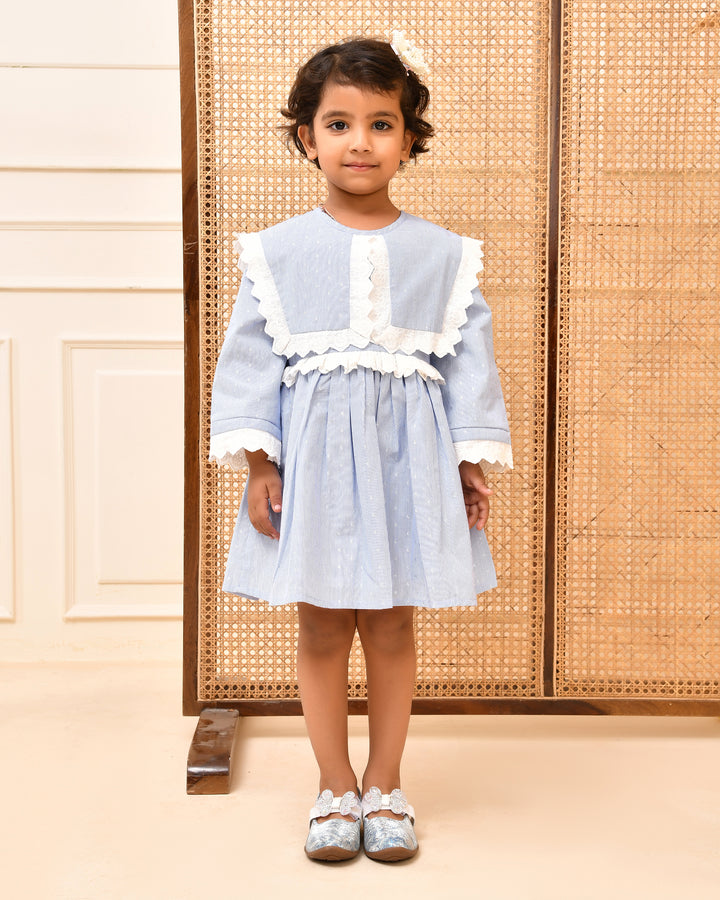 Ice-Blue Cotton Dress