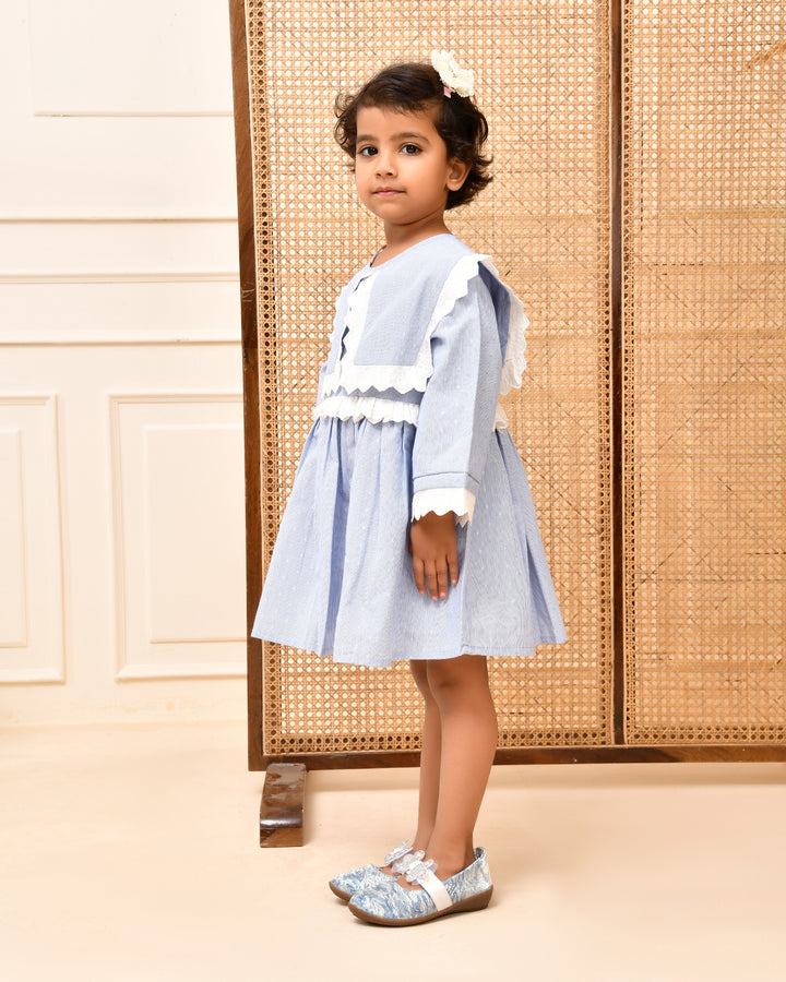 Ice-Blue Cotton Dress