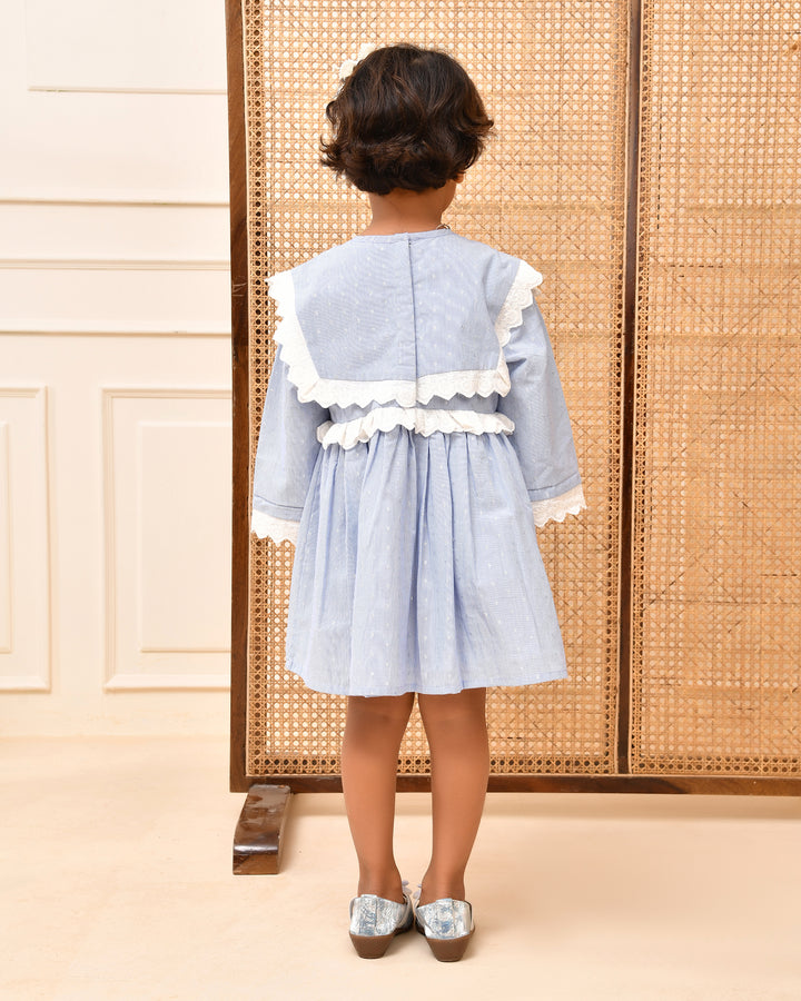 Ice-Blue Cotton Dress