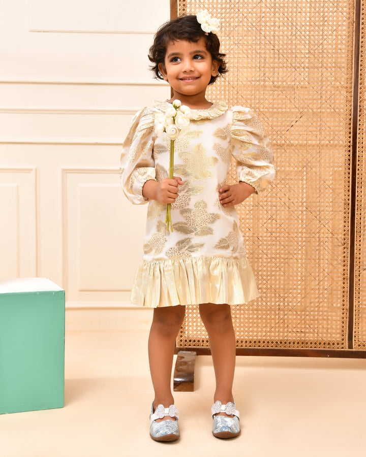 Cream and Gold Dress