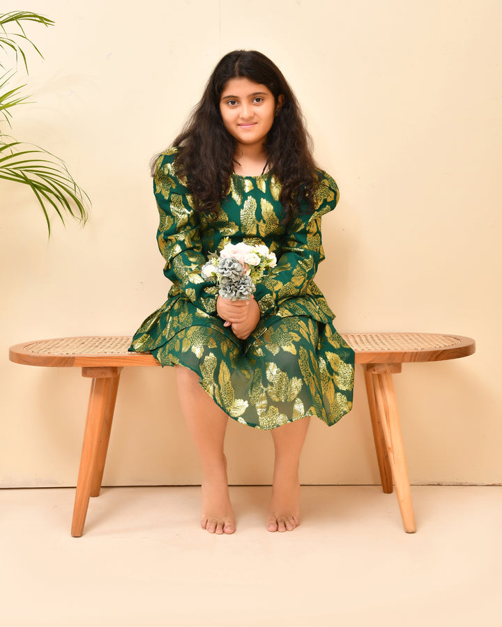 Golden Green Party Dress
