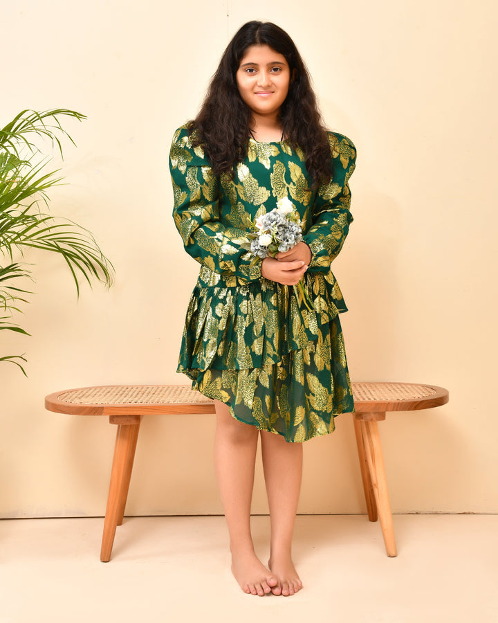 Golden Green Party Dress