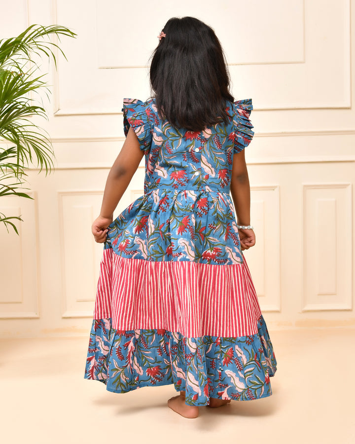 Blue floral maxi dress