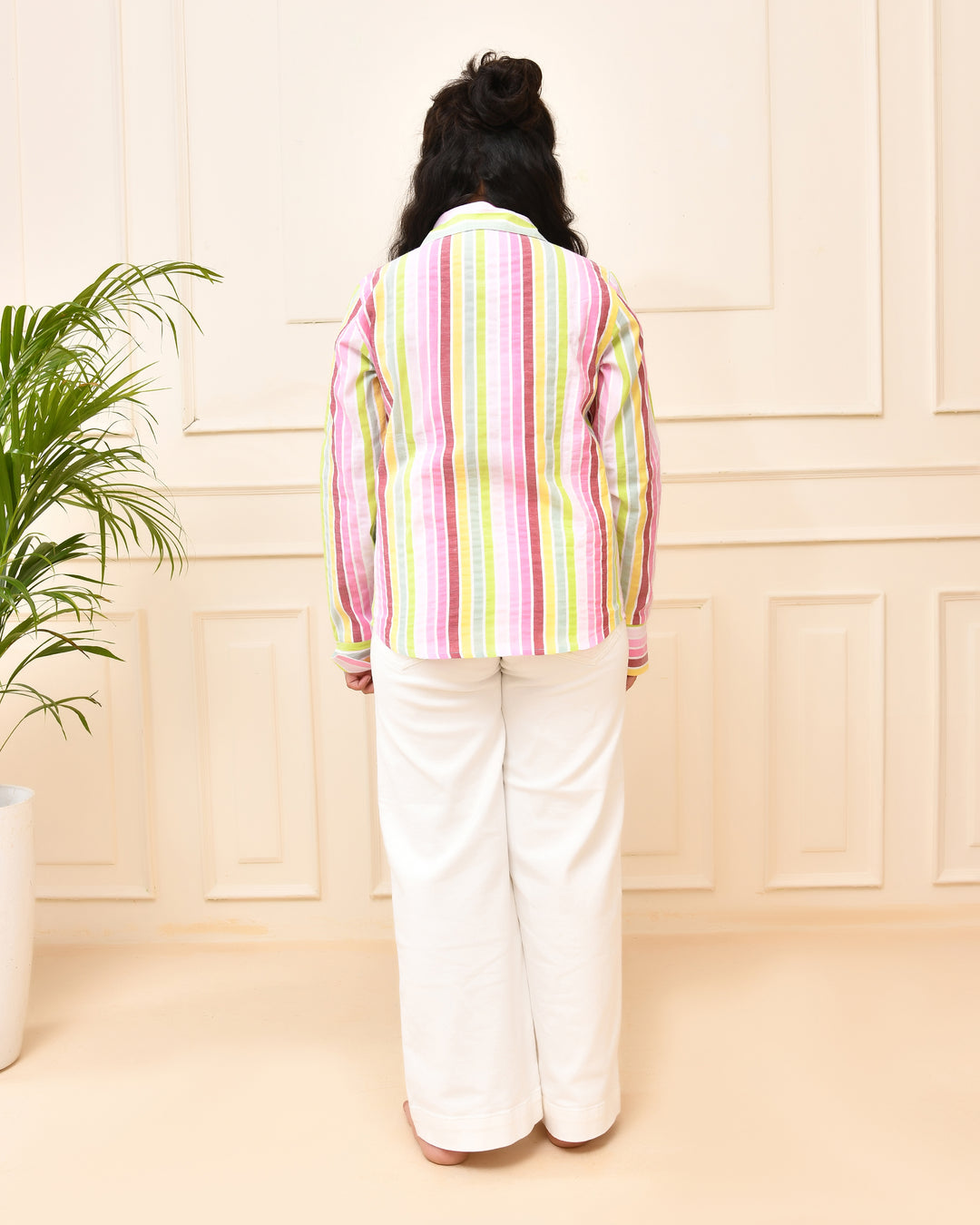 Rainbow Strip White Shirt